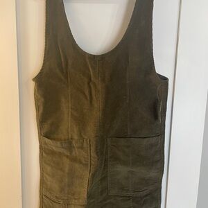 Twik Olive Patch Pocket Apron Dress